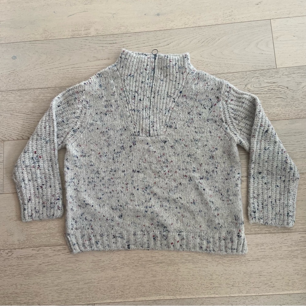 LINE THE LABEL Georgia Half Zip Sweater Large Heather Beige Relaxed EUC - Picture 3 of 9